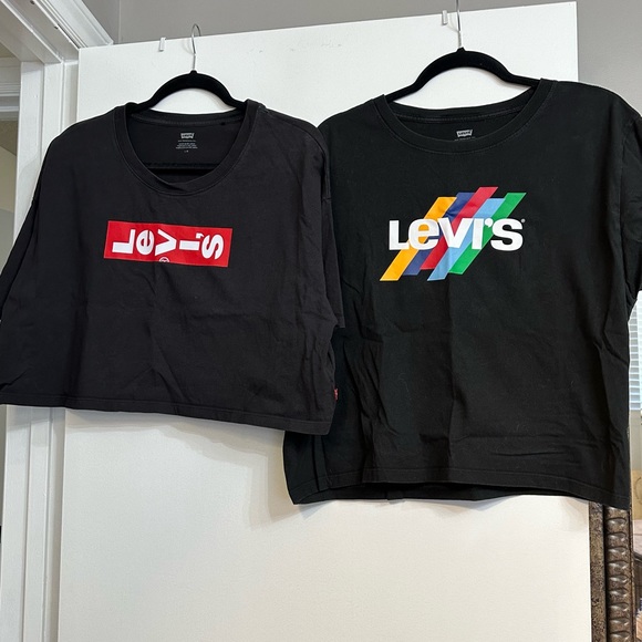 Levi cropped short sleeve tees - Size Large - Black - Picture 1 of 4